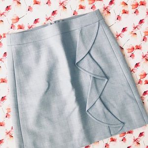 J. Crew Baby Blue Frill Pencil Skirt